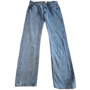 LEVI'S Original 501 Jeans Mens 34x34 Blue Denim Button Fly Distressed VTG Y2K